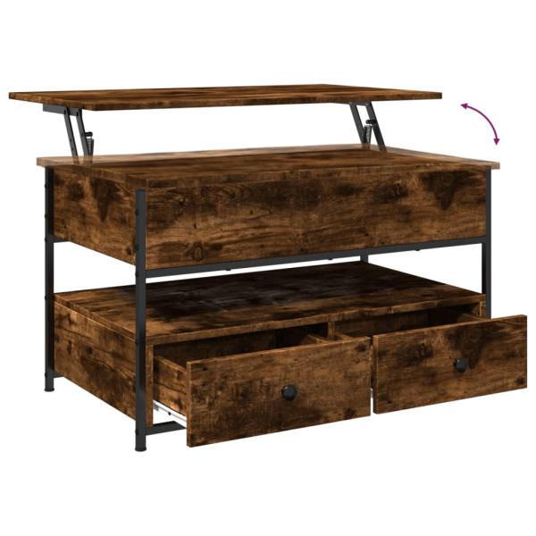 Couchtisch Räuchereiche 85x50x50 cm Holzwerkstoff und Metall