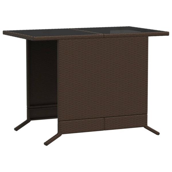 3-tlg. Bistro-Set mit Kissen Braun Poly Rattan