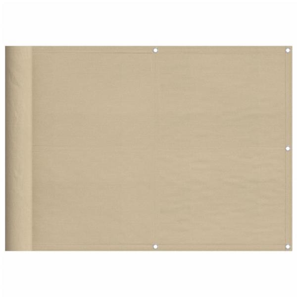 ARDEBO.de - Balkon-Sichtschutz Beige 75x700 cm 100 % Polyester-Oxford