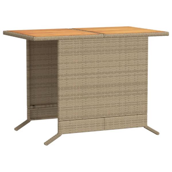 3-tlg. Bistro-Set mit Kissen Beige Poly Rattan