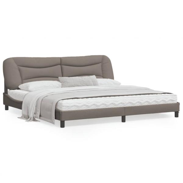 ARDEBO.de - Bettgestell mit LED Taupe 200x200 cm Stoff