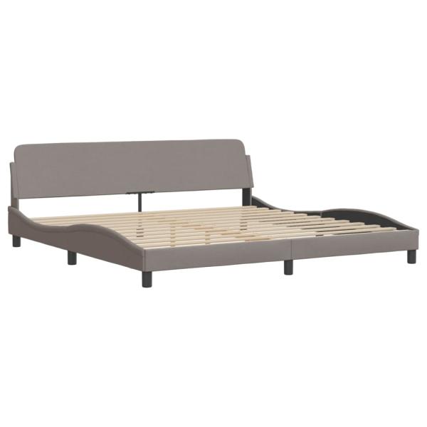 Bettgestell mit LED Taupe 200x200 cm Stoff