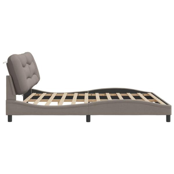 Bettgestell mit LED Taupe 200x200 cm Stoff