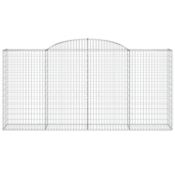 Gabionen mit Hochbogen 11 Stk 300x50x140/160cm Verzinktes Eisen