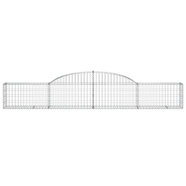 Gabionen mit Hochbogen 7 Stk. 300x30x40/60 cm Verzinktes Eisen