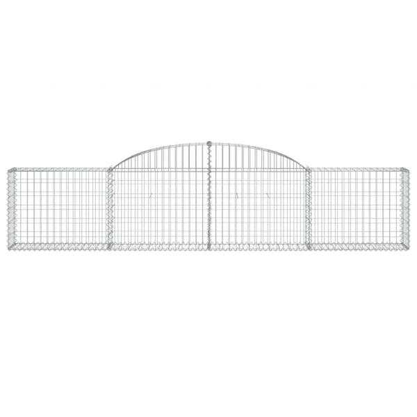 Gabionen mit Hochbogen 15 Stk. 300x30x60/80 cm Verzinktes Eisen