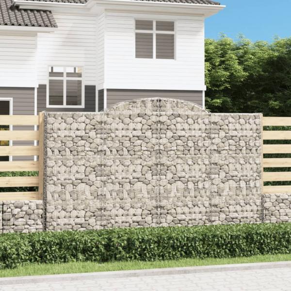 ARDEBO.de - Gabionen mit Hochbogen 8 Stk. 300x50x180/200cm Verzinktes Eisen