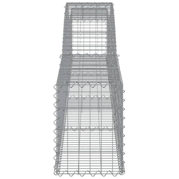 Gabionen mit Hochbogen 9 Stk. 400x30x40/60 cm Verzinktes Eisen