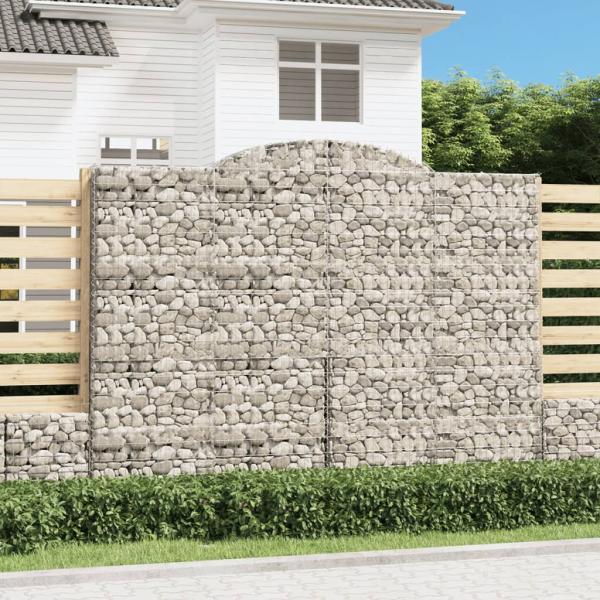 ARDEBO.de - Gabionen mit Hochbogen 2 Stk. 300x30x220/240cm Verzinktes Eisen