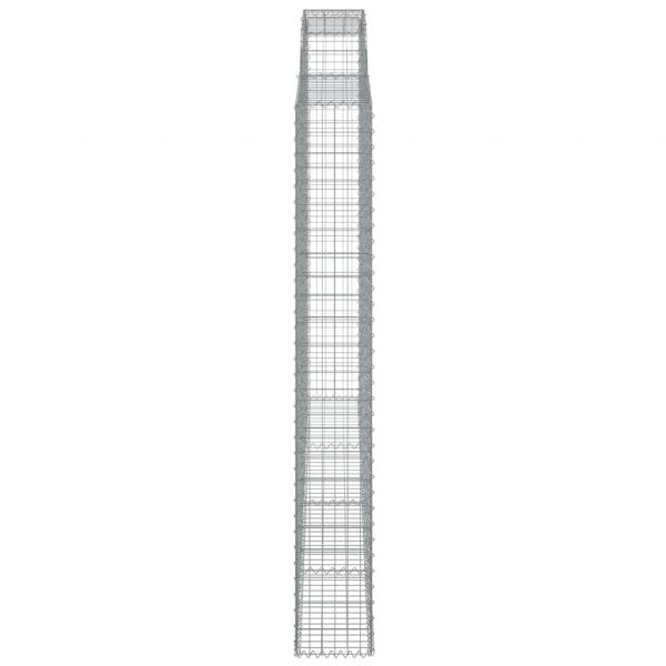 Gabionen mit Hochbogen 2 Stk. 300x30x220/240cm Verzinktes Eisen