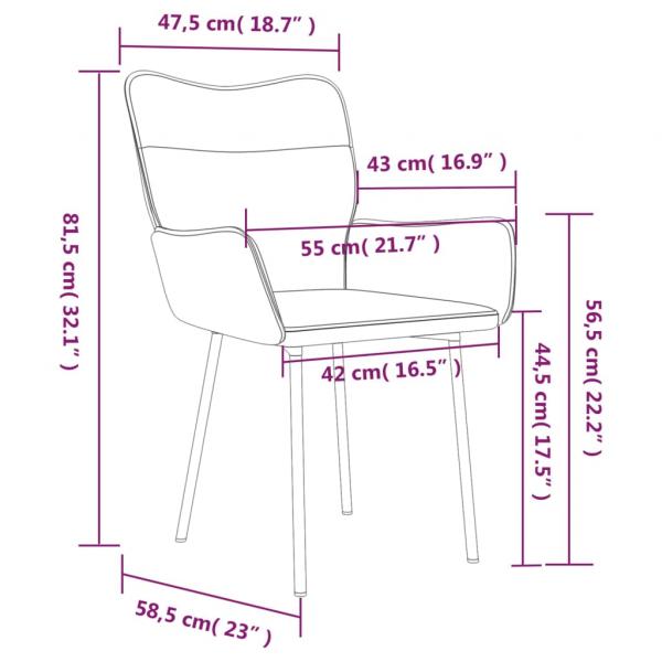 Esszimmerstühle 2 Stk. Dunkelgrau Samt
