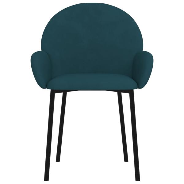 Esszimmerstühle 2 Stk. Blau Samt