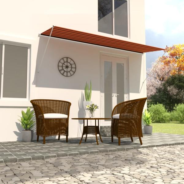 ARDEBO.de - Einziehbare Markise 400×150 cm Orange und Braun