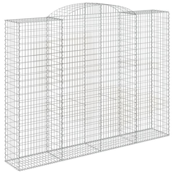 Gabionen mit Hochbogen 5 Stk. 300x50x220/240cm Verzinktes Eisen