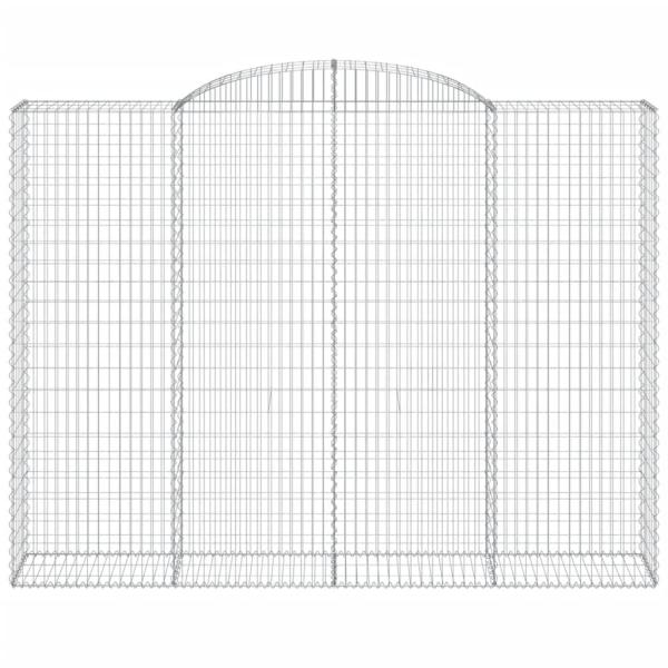 Gabionen mit Hochbogen 5 Stk. 300x50x220/240cm Verzinktes Eisen