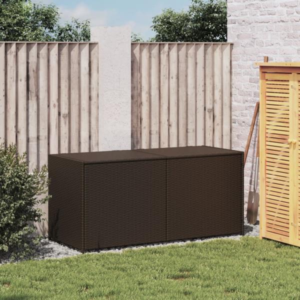 Gartentruhe Braun 283L Poly Rattan