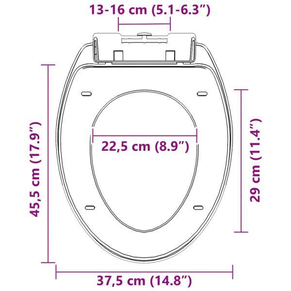 Toilettensitz mit Absenkautomatik und Quick-Release Schwarz