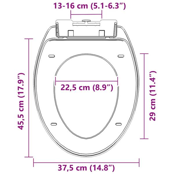 Toilettensitz mit Absenkautomatik und Quick-Release Schwarz