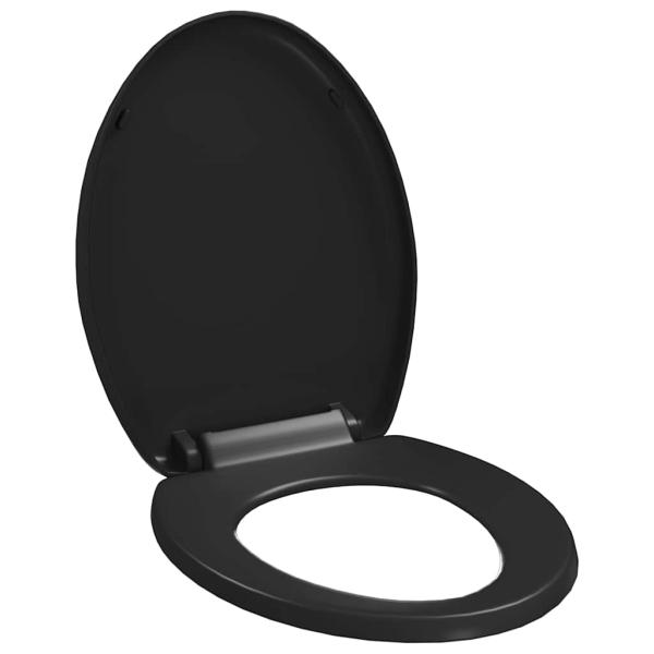 Toilettensitz mit Absenkautomatik und Quick-Release Schwarz