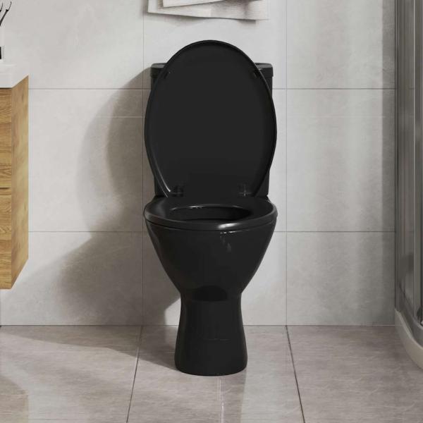 Toilettensitz mit Absenkautomatik und Quick-Release Schwarz