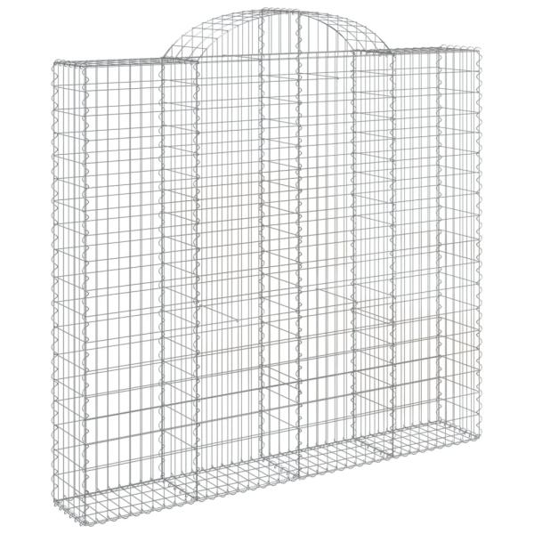 Gabionen mit Hochbogen 11Stk. 200x50x180/200cm Verzinktes Eisen