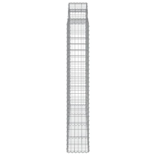 Gabionen mit Hochbogen 11Stk. 200x50x180/200cm Verzinktes Eisen