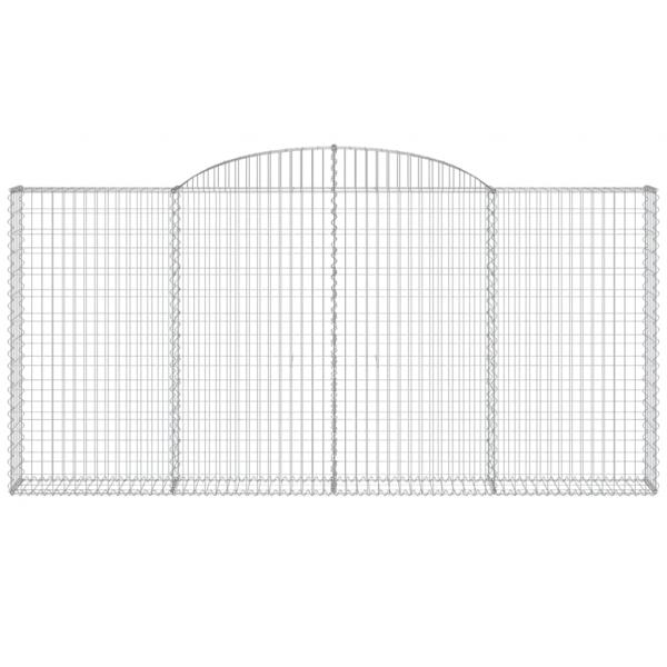 Gabionen mit Hochbogen 8 Stk. 300x30x140/160cm Verzinktes Eisen