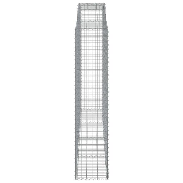 Gabionen mit Hochbogen 4 Stk. 300x50x220/240cm Verzinktes Eisen