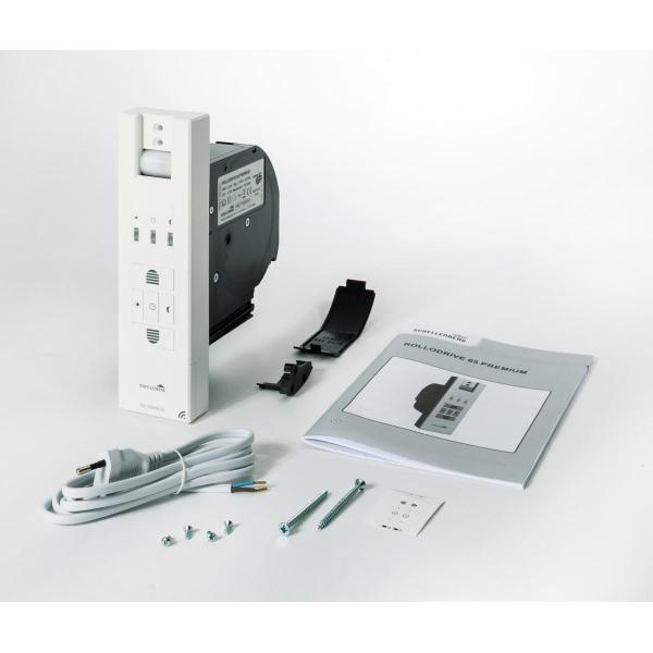 Schellenberg RolloDrive 65 Premium Rollladengurtantrieb, bis 6 m², elektrischer Gurtwickler Unterputz mit Funk, weiß (22767)