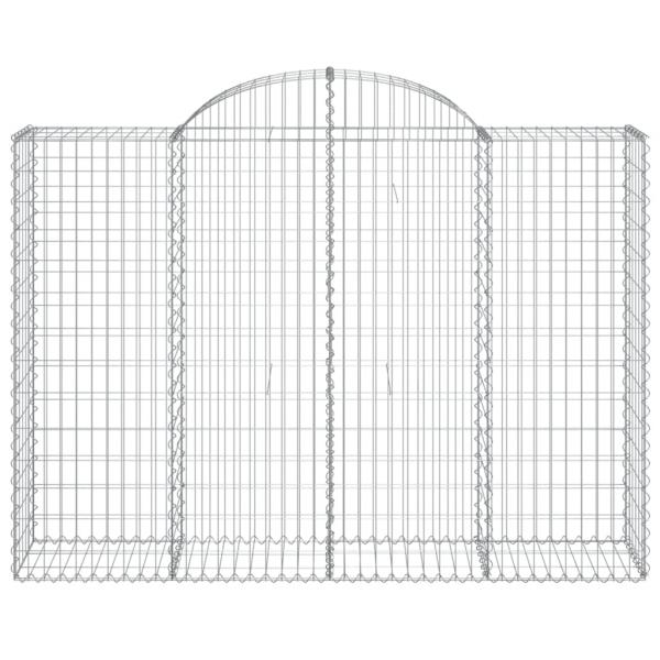 Gabionen mit Hochbogen 20Stk. 200x50x140/160cm Verzinktes Eisen