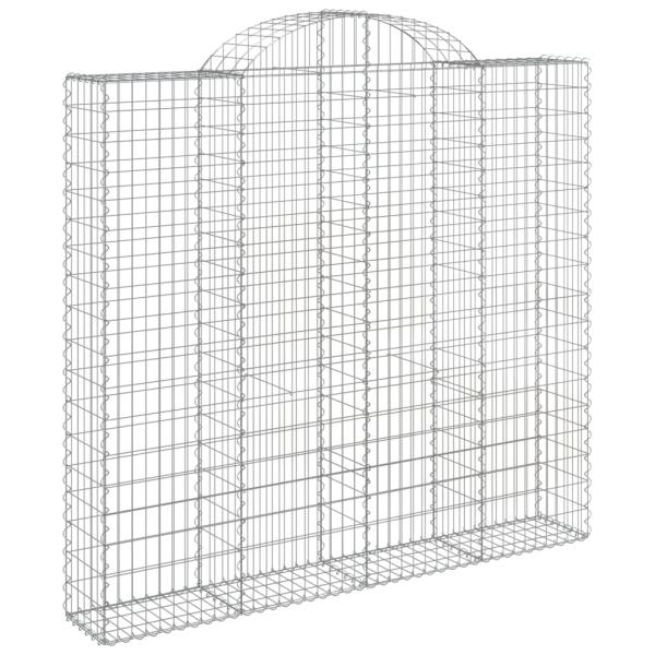Gabionen mit Hochbogen 10Stk. 200x50x180/200cm Verzinktes Eisen