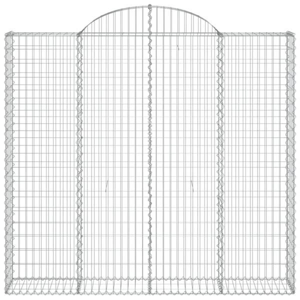 Gabionen mit Hochbogen 10Stk. 200x50x180/200cm Verzinktes Eisen