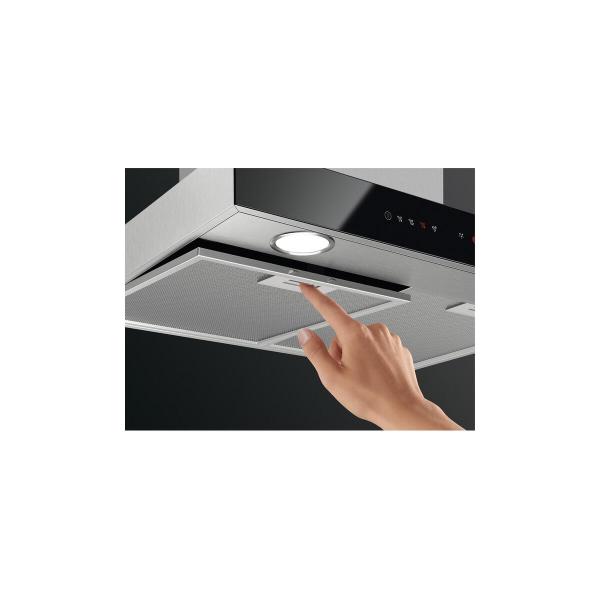 AEG DBE5660HB EEK: A Wandhaube, 60 cm breit, 505 m³/h, 3 Leistungsstufen + 1 Intensivstufe, Hob²Hood-Funktion, TouchControl, Edelstahl/schwarz