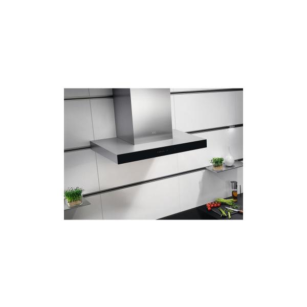 AEG DBE5660HB EEK: A Wandhaube, 60 cm breit, 505 m³/h, 3 Leistungsstufen + 1 Intensivstufe, Hob²Hood-Funktion, TouchControl, Edelstahl/schwarz