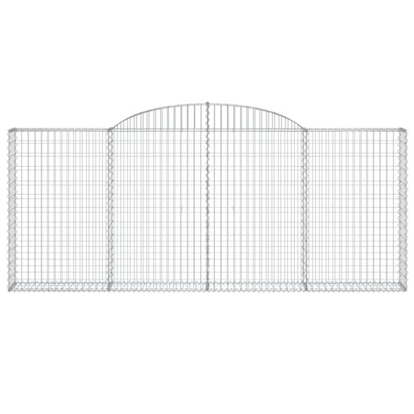 Gabionen mit Hochbogen 15 Stk 300x30x120/140cm Verzinktes Eisen