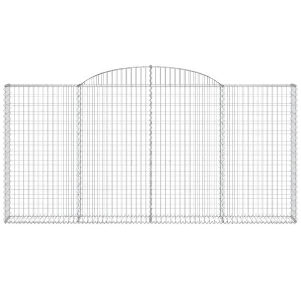 Gabionen mit Hochbogen 9 Stk. 300x30x140/160cm Verzinktes Eisen