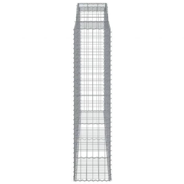 Gabionen mit Hochbogen 3 Stk. 300x50x200/220cm Verzinktes Eisen