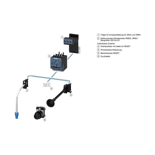 Siemens 3RB3016-1NB0 Überlastrelais 0,32...1,25 A elektronisch für Motorschutz Baugröße S00, CLASS 10E