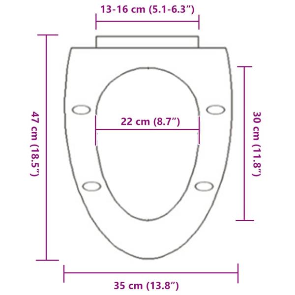 Toilettensitz mit Absenkautomatik und Quick-Release Schwarz