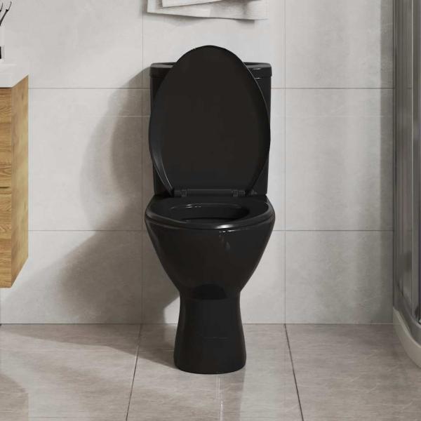 Toilettensitz mit Absenkautomatik und Quick-Release Schwarz