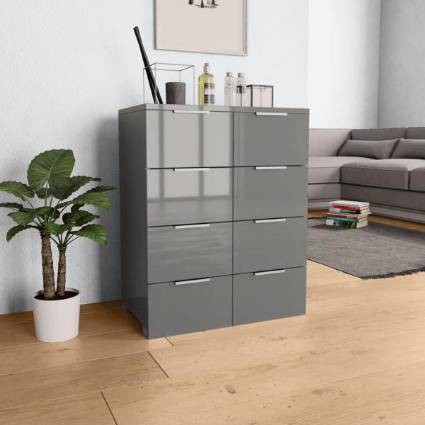 ARDEBO.de - Sideboard Hochglanz-Grau 60x35x80 cm Holzwerkstoff