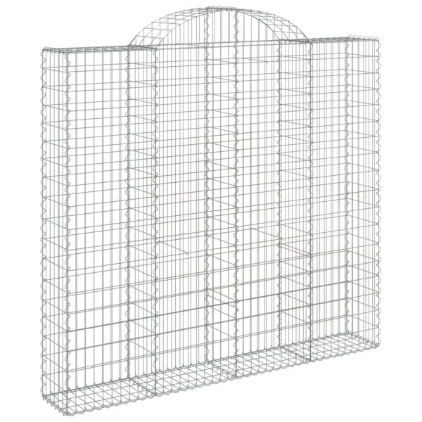 Gabionen mit Hochbogen 13Stk. 200x50x180/200cm Verzinktes Eisen