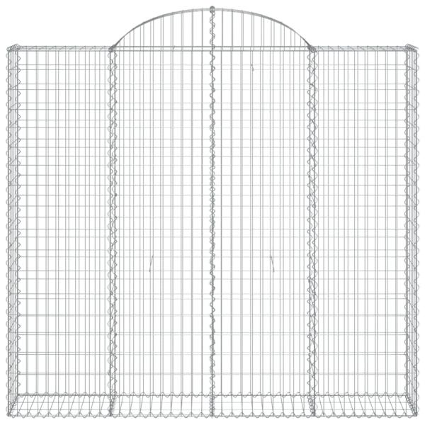 Gabionen mit Hochbogen 13Stk. 200x50x180/200cm Verzinktes Eisen