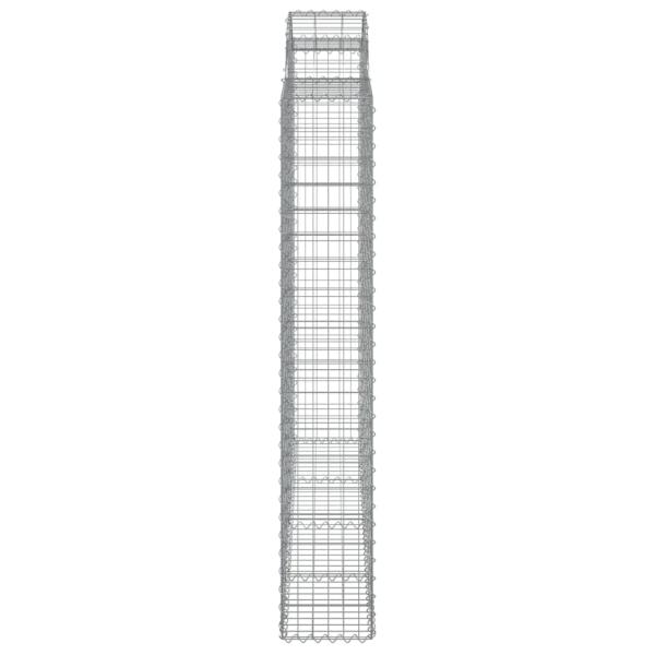 Gabionen mit Hochbogen 13Stk. 200x50x180/200cm Verzinktes Eisen