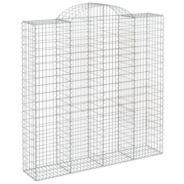 Gabionen mit Hochbogen 6 Stk. 200x50x200/220cm Verzinktes Eisen