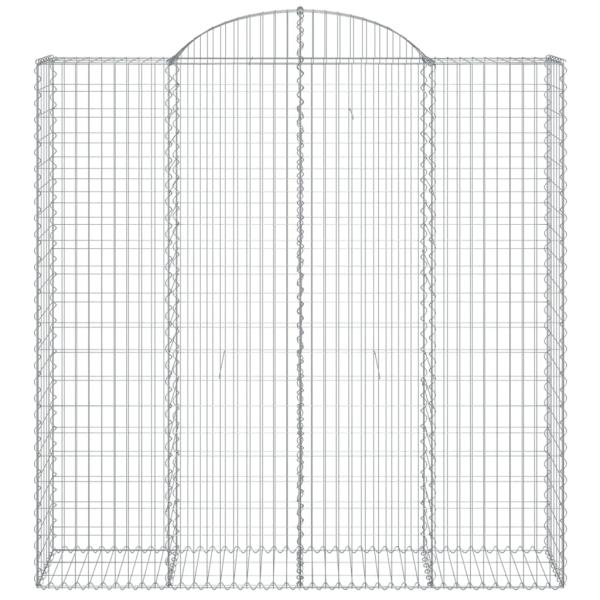 Gabionen mit Hochbogen 6 Stk. 200x50x200/220cm Verzinktes Eisen
