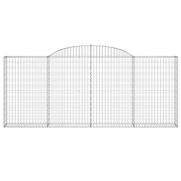 Gabionen mit Hochbogen 13 Stk 300x30x120/140cm Verzinktes Eisen