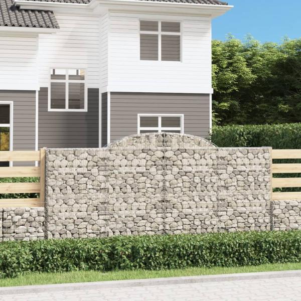 ARDEBO.de - Gabionen mit Hochbogen 10 Stk 300x30x140/160cm Verzinktes Eisen