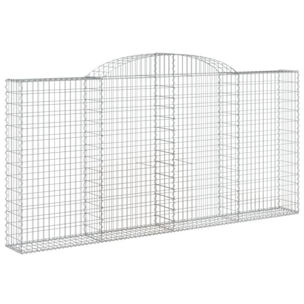 Gabionen mit Hochbogen 10 Stk 300x30x140/160cm Verzinktes Eisen