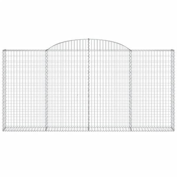 Gabionen mit Hochbogen 10 Stk 300x30x140/160cm Verzinktes Eisen